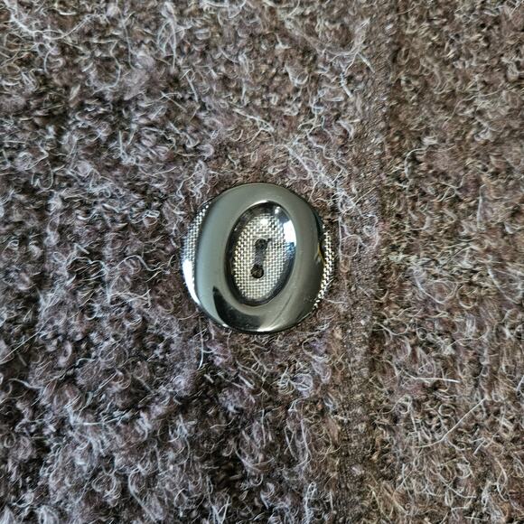 Sioni Sweater Coat Size Medium Cardigan Wool Mohair Brown Boho Cottage Patchwork - Picture 13 of 15